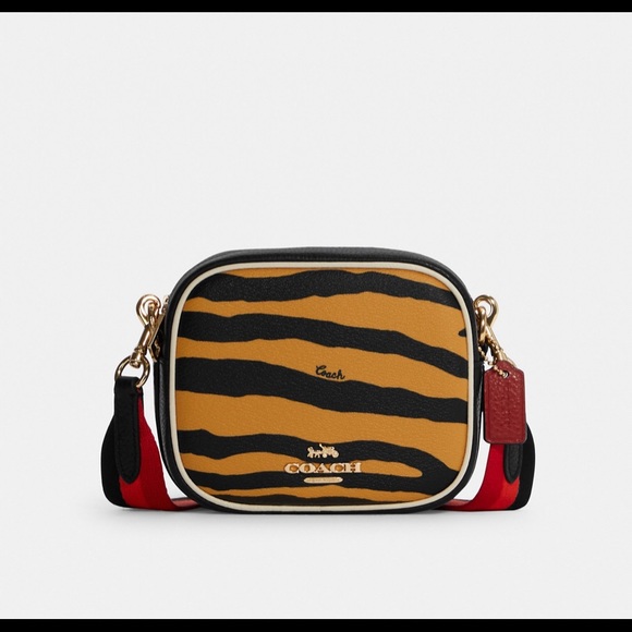 Coach Handbags - Coach Mini Dempsey Camera Bag With Tiger Print Animal New Year Crossbody Leather